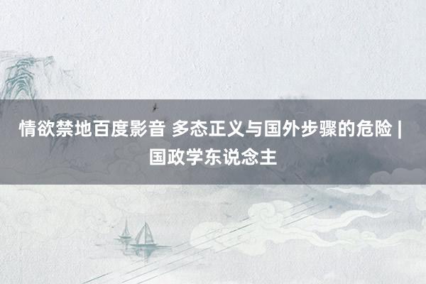 情欲禁地百度影音 多态正义与国外步骤的危险 | 国政学东说念主