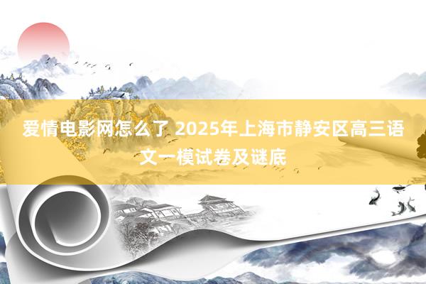 爱情电影网怎么了 2025年上海市静安区高三语文一模试卷及谜底